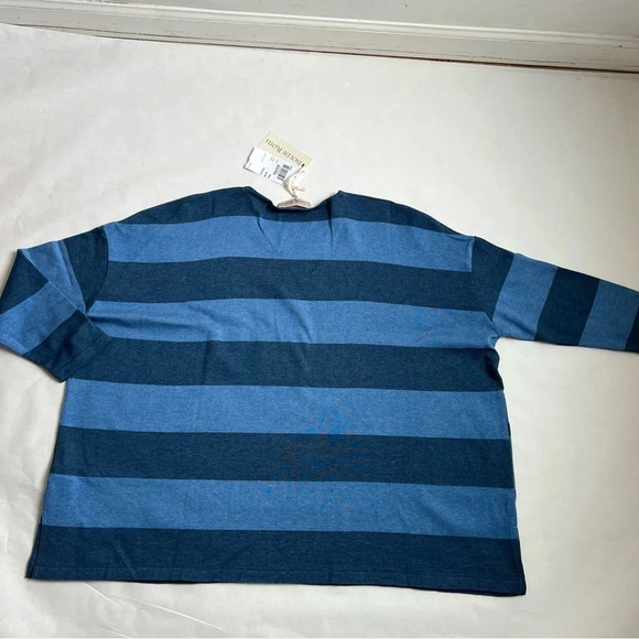 Isolde Roth Germany Blue Knit Stripped Polka Dots 3/4 Sleeve NWT - Picture 2 of 8